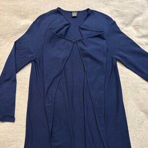 Oscalito Italian Women Wool and Silk Wrap Shrug Sweater Blue Size 3 (US 6/8)